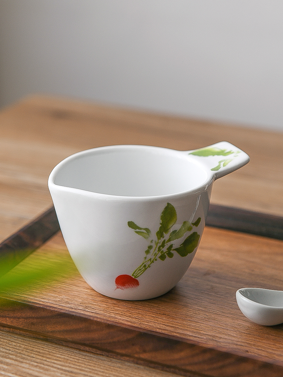 手柄碗調料碗日本進口陶瓷汁鬭盃個性家用甜品碗日式創意前菜碗 (8.3折)