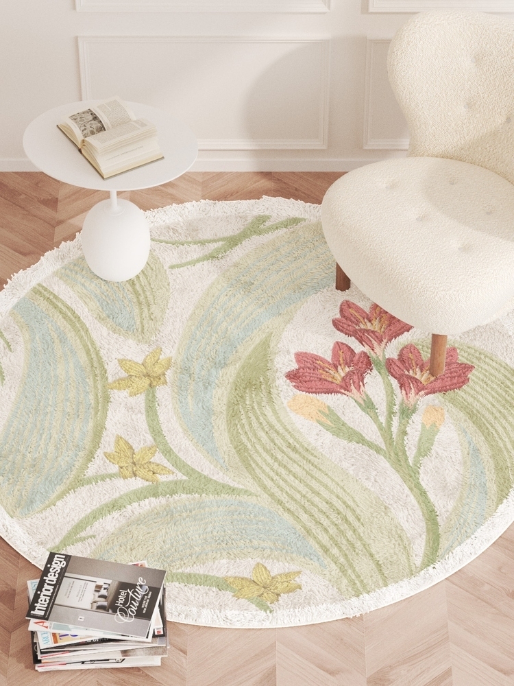 優雅美式碎花地毯裝點居家空間增添溫馨氣息