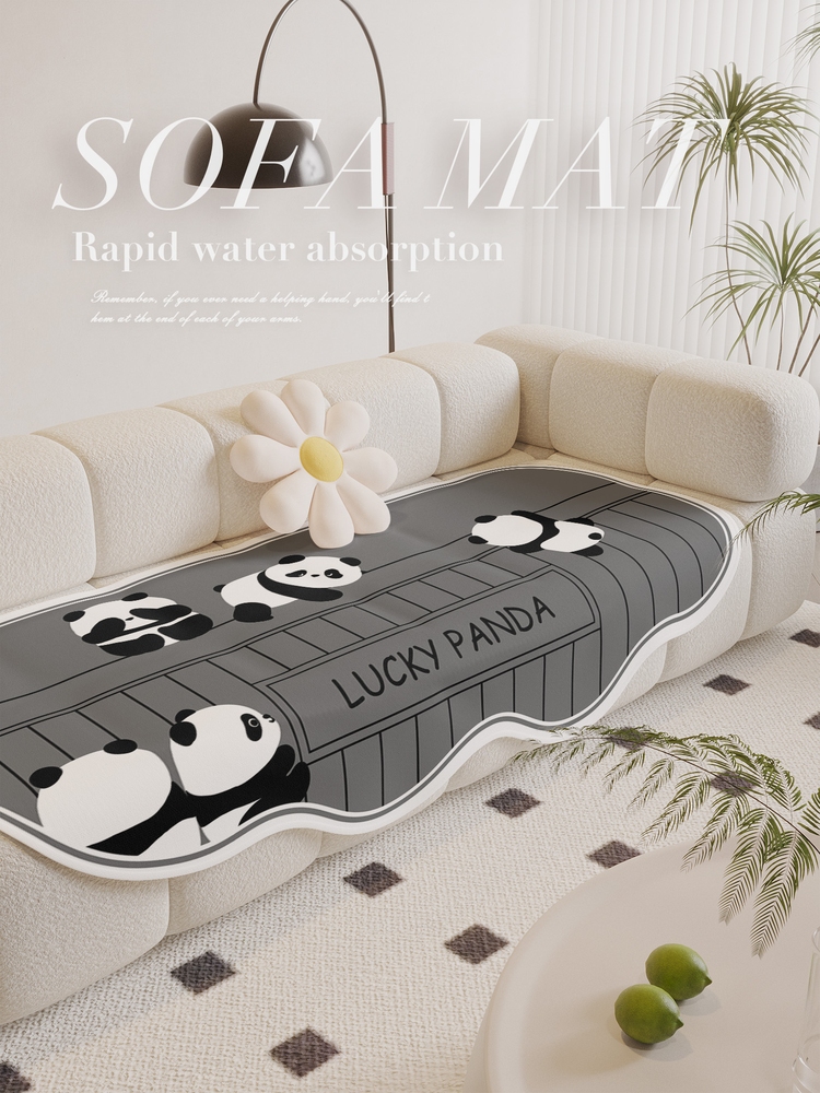 可愛大熊貓異形沙發墊四季通用高質感雪尼爾防滑沙發套罩 (5.4折)