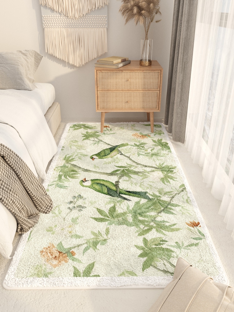 新中式花鳥地毯 現代簡約風格 客廳臥室床前沙發腳墊加厚