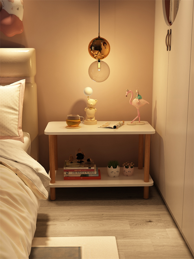 簡約現代風床頭櫃純實木腿多色可選臥室收納好幫手