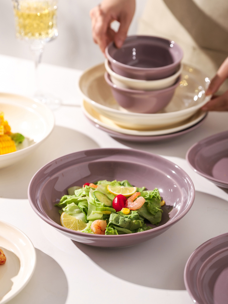 川島屋法式餐具碗碟套裝陶瓷飯碗家用2023新款高顏值盤子菜盤麵碗