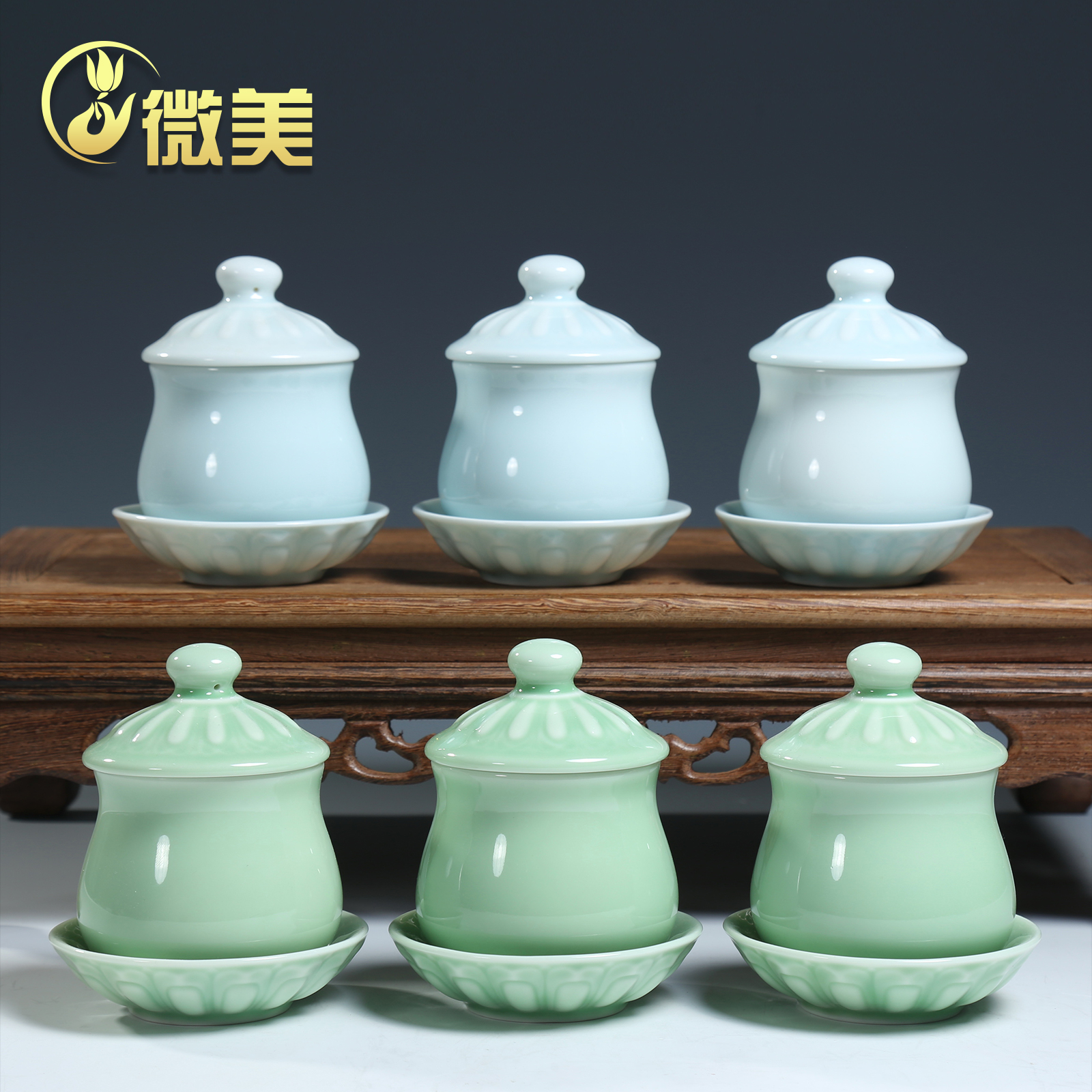 簡約風格陶瓷用具禮佛淨水杯系列適用於佛堂擺放