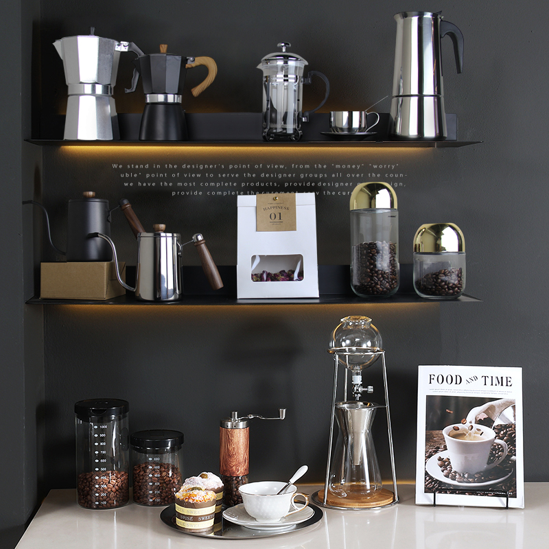 咖啡主題咖啡豆咖啡壺咖啡具樣板房廚房櫥櫃水吧檯道具食物擺件