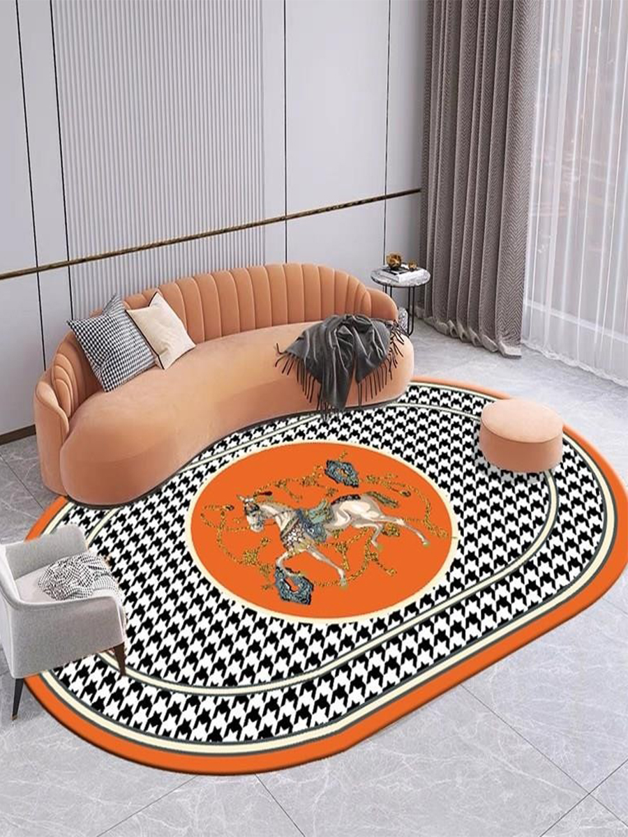 新潮地毯客廳茶几毯高級感臥室床邊毯橢圓形餐桌地墊 (0.1折)