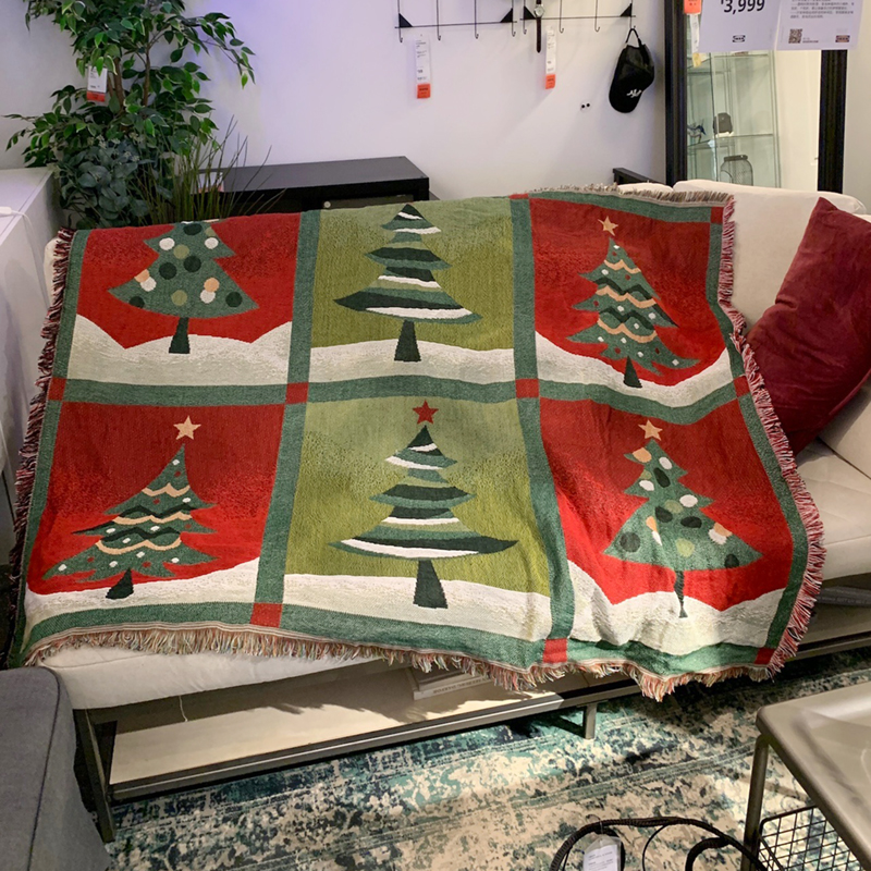 北歐ins風聖誕節裝飾毯 針織線毯 客廳裝飾沙發毯 沙發巾 (8.3折)