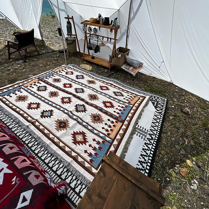 摩洛哥風格幾何圖案地毯民族風室內戶外裝飾沙發毯四季通用