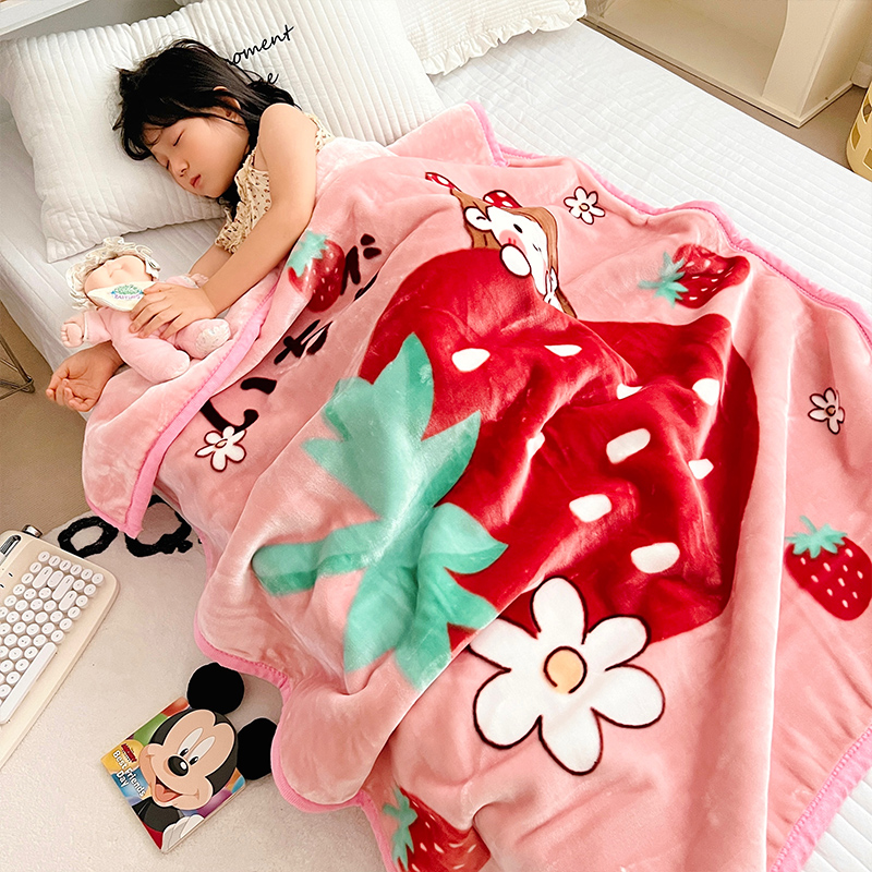 兒童拉舍爾毛毯 雙層加厚 幼兒園午睡毯 嬰兒冬季小被子