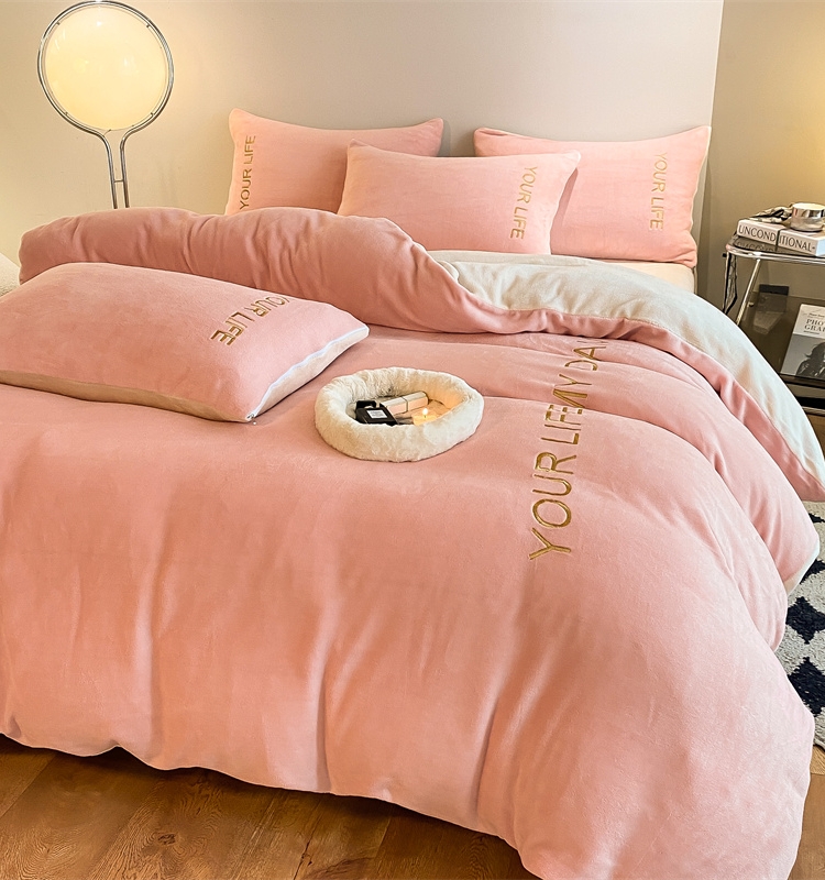 簡約雙面法蘭絨床品四件套 舒適保暖 適用於各種床型