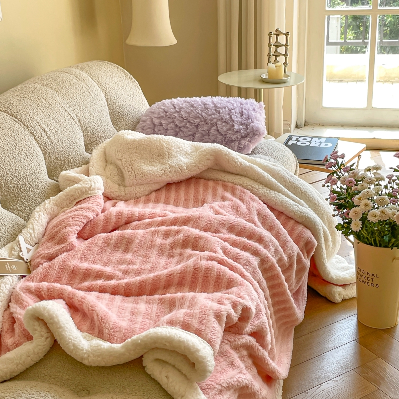 兔兔暖絨提花毛毯 沙發毯法蘭絨蓋毯 雙面絨秋冬款宿舍