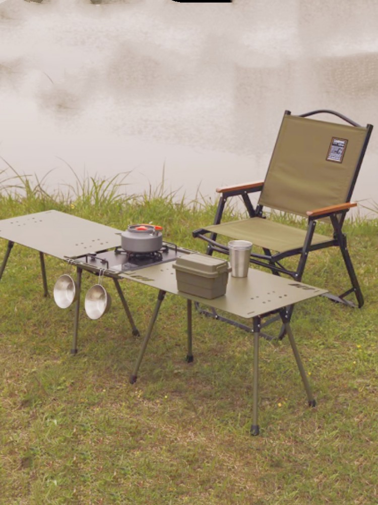 戶外露營鋁郃金輕量化戰術桌椅折曡桌子套裝旅行便攜泡茶燒烤野外