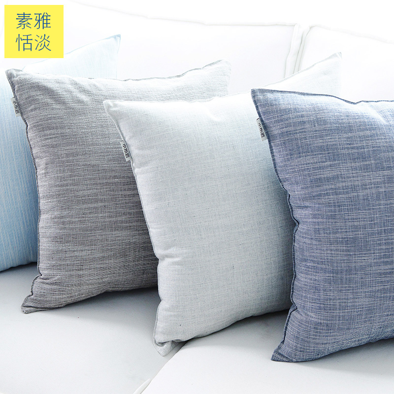 日式簡約文藝抱枕亞麻材質柔軟舒適適合沙發辦公室午睡使用