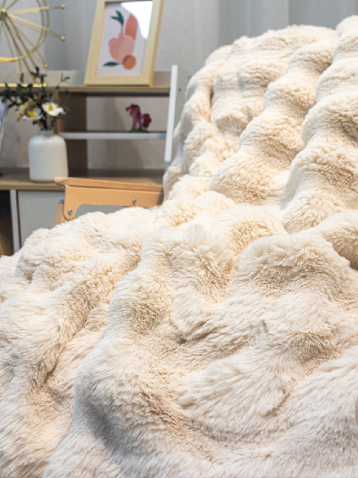 冬天超厚兔毛絨毯 沙發毯 兔絨皮草 秋冬保暖發熱 珊瑚絨加絨