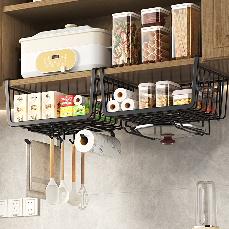 懸掛置物架廚房免打孔 置物架 下掛式置物籃 多層收納置物架 (8.3折)