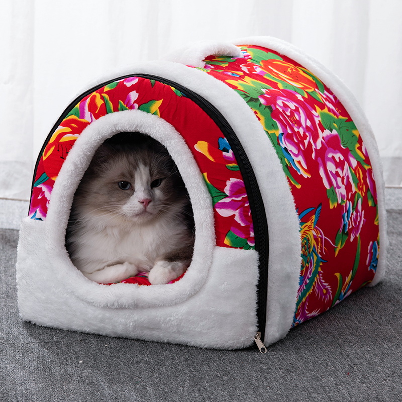 帳篷四季通用房子型封閉式保暖床寵物貓咪用品
