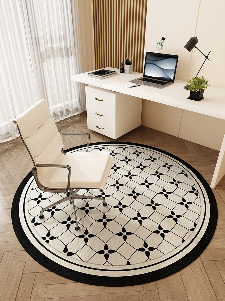 圓形花色地毯 現代簡約風格 家用臥室電腦轉椅墊子