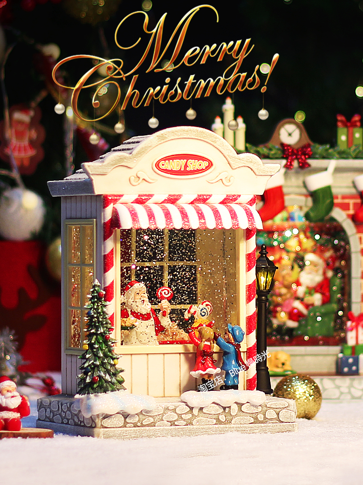 復古懷舊風樹脂音樂盒裝飾品聖誕節樹造型創意擺件八音盒水晶球飄雪兒童女孩生日禮物 (3.6折)