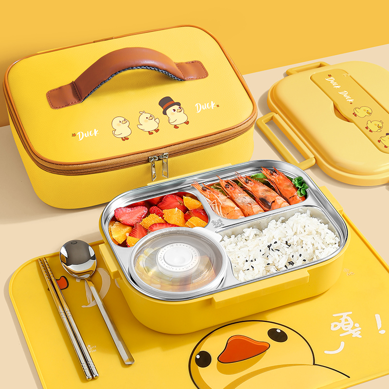日式卡通304不鏽鋼便當盒學生上學食堂打飯餐盒專用