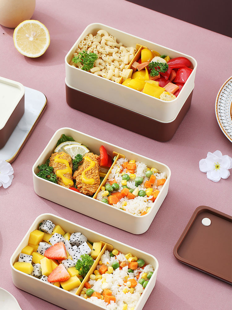 日式風格單層塑料便當盒 輕食沙拉野餐水果盒