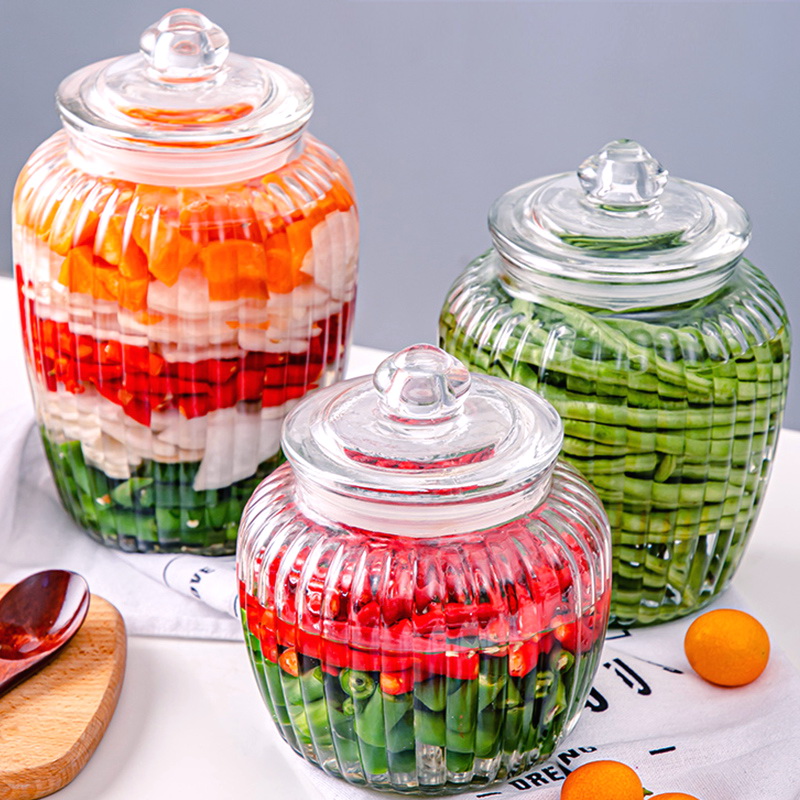 北歐風格防黴玻璃罐 家用醃菜罐 泡菜壇 醃製臘八蒜 榨菜罐子