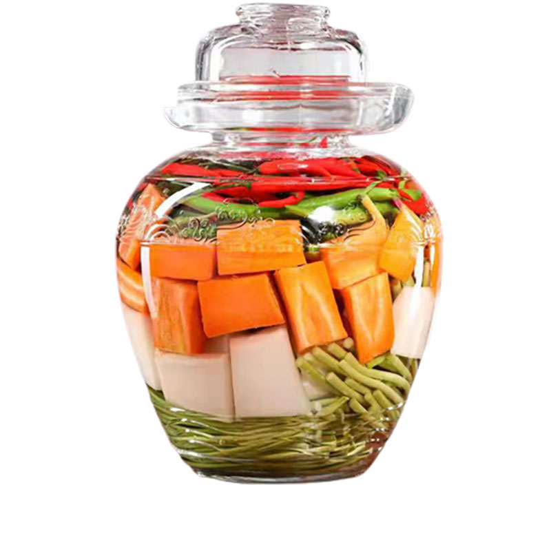 玻璃密封中式泡菜罈子 家用加厚小號防黴醃菜缸