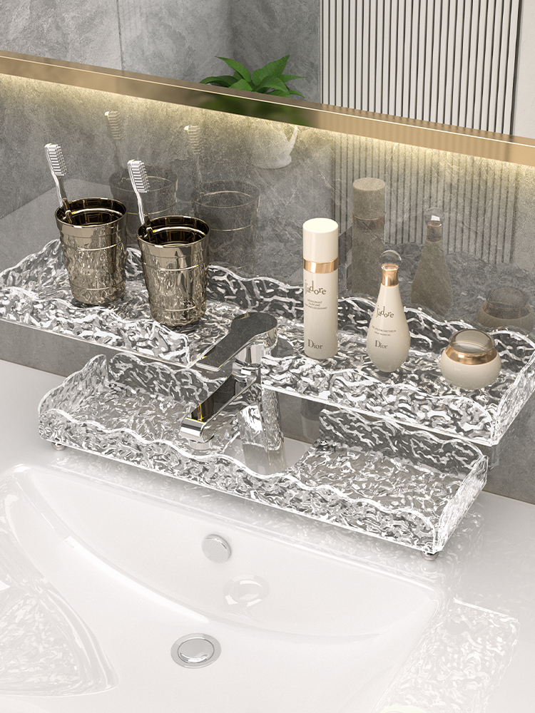 浴室置物架創意北歐風格免打孔壁掛式洗手檯收納架