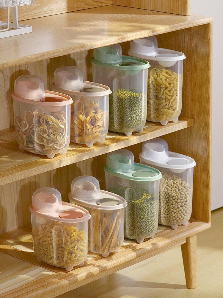北歐風透明雜糧密封盒防蟲防蛀廚房大容量收納塑料五穀食品罐
