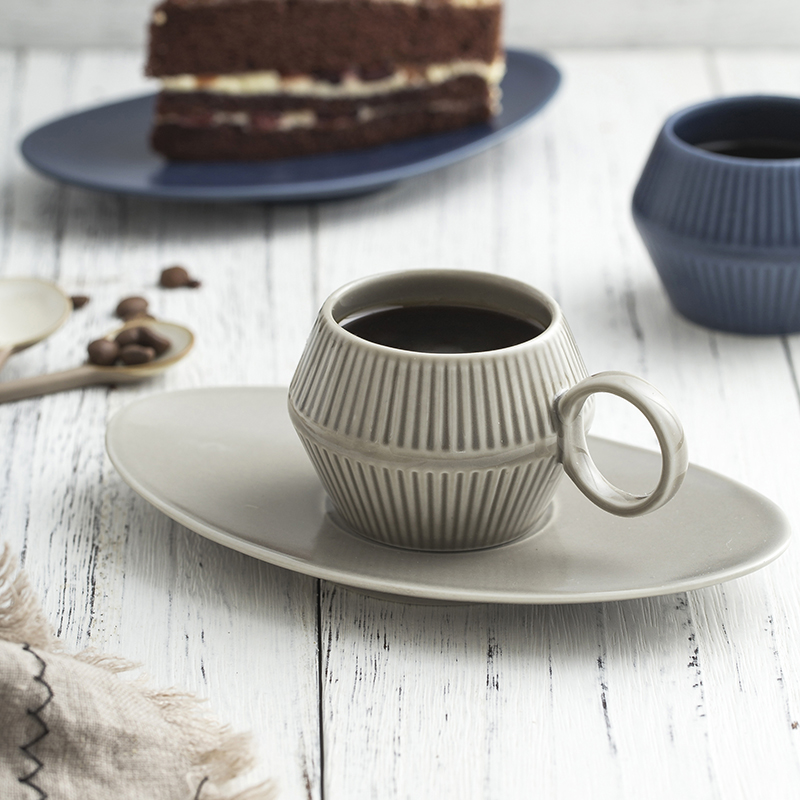 北歐風格陶瓷意式濃縮小號咖啡杯碟套裝簡約歐式小咖啡杯早餐杯子