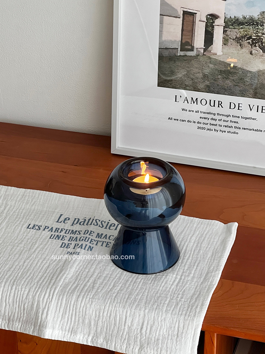 簡約時尚 玻璃燭臺花瓶兩用裝飾擺件 小蠟燭