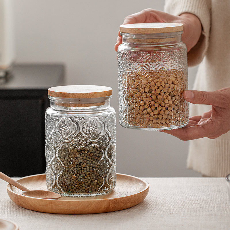 日式風格玻璃密封罐防黴防潮適合儲存咖啡豆茶葉五穀雜糧