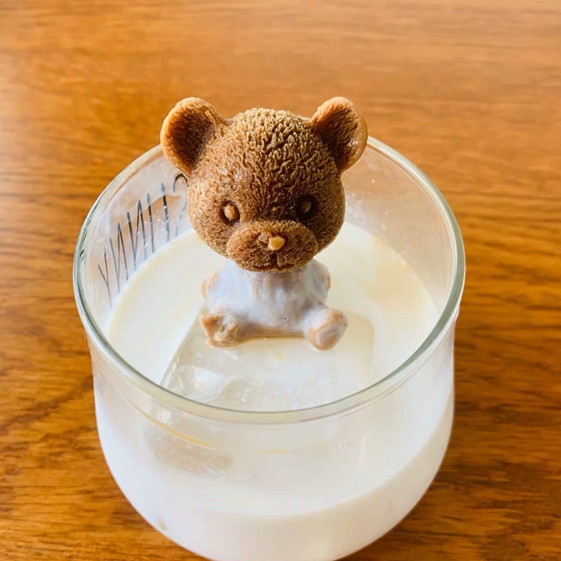 網紅ins小熊立體冰模 矽膠製冰格創意冰熊 咖啡奶茶冰雕