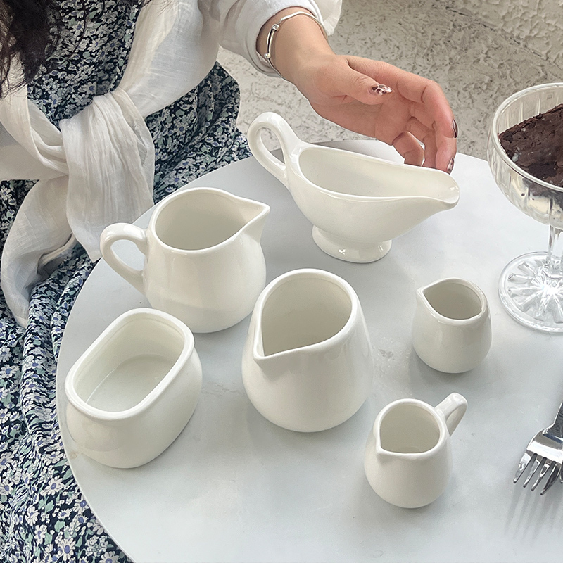 優雅質感陶瓷奶罐 西餐牛排汁鬥咖啡煉奶用具