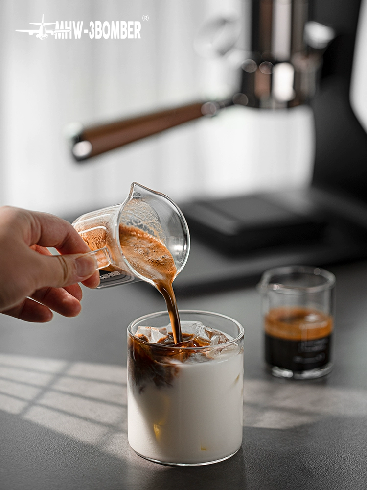 美式風格玻璃小量杯 80ml雙嘴量杯 意式濃縮咖啡杯