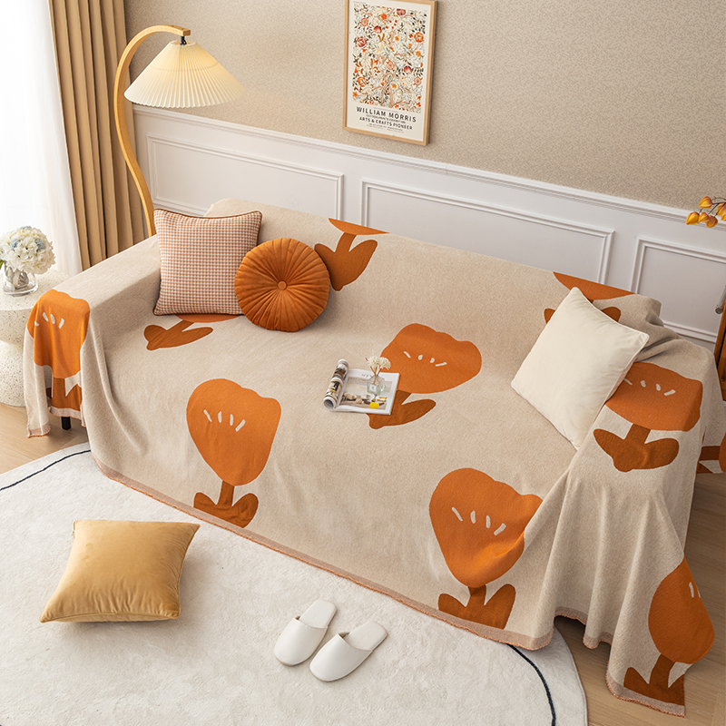 北歐風格雪尼爾蓋巾防貓抓涼感沙發套適用於組合沙發
