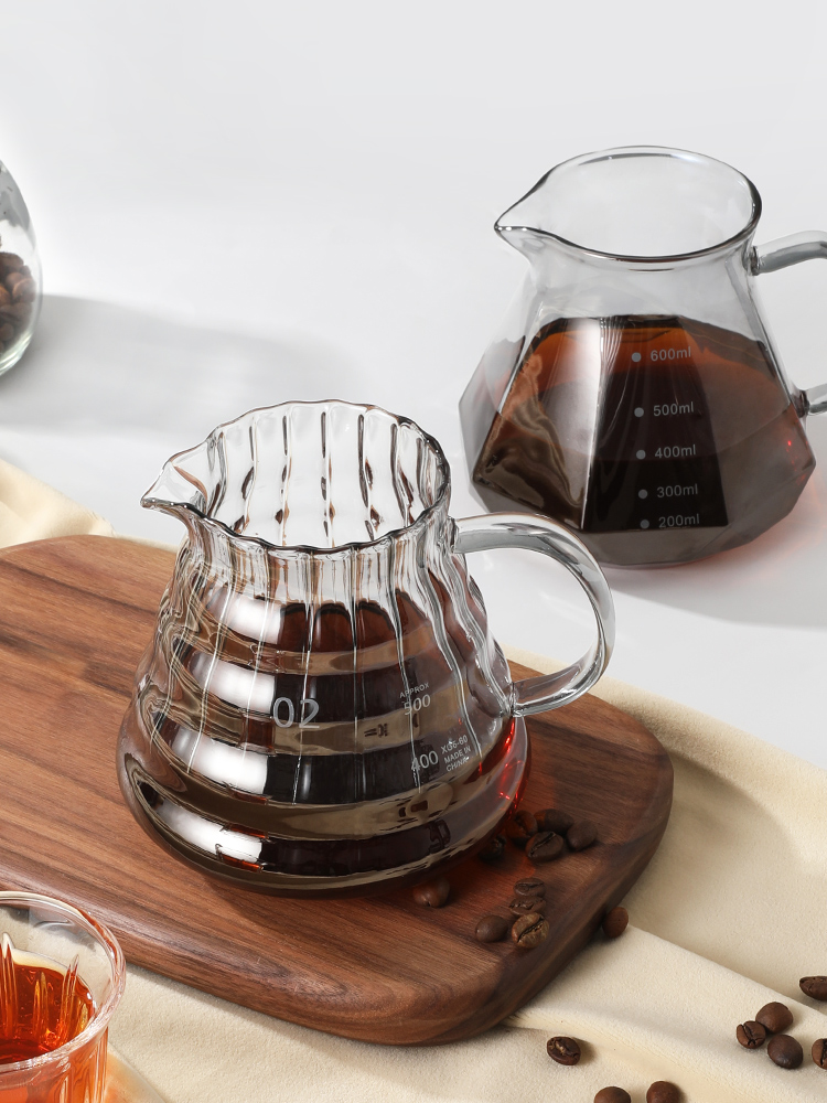 清新北歐風玻璃咖啡壺雲朵造型手衝咖啡分享壺冷泡茶壺創意可愛咖啡壺