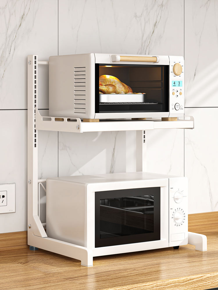 北歐風金屬多功能可伸縮角架 廚房置物架檯面微波爐烤箱支架 (8.3折)
