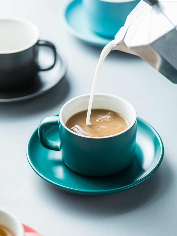 北歐風啞光下午茶網紅陶瓷咖啡杯碟創意單杯具