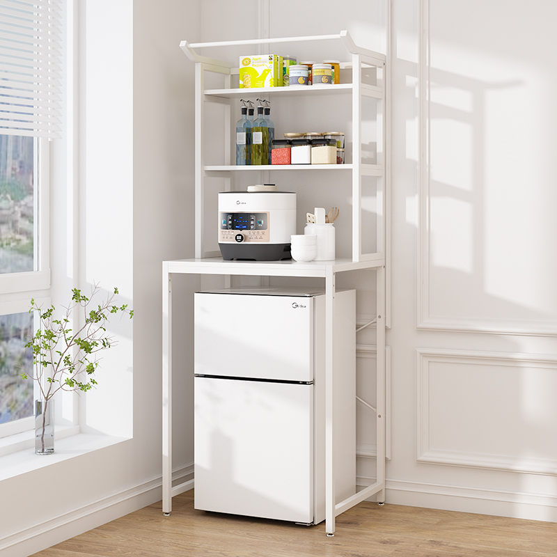 創意金屬置物架 小冰箱微波爐烤箱櫃 雙層小型整理架 廚房落地