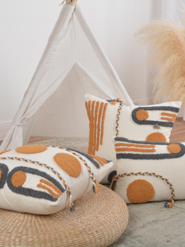 簡約現代風沙發抱枕波西米亞風格客廳家用毛絨靠枕套