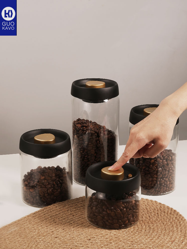 密封罐咖啡豆儲物罐 玻璃帶蓋可抽真空密封罐