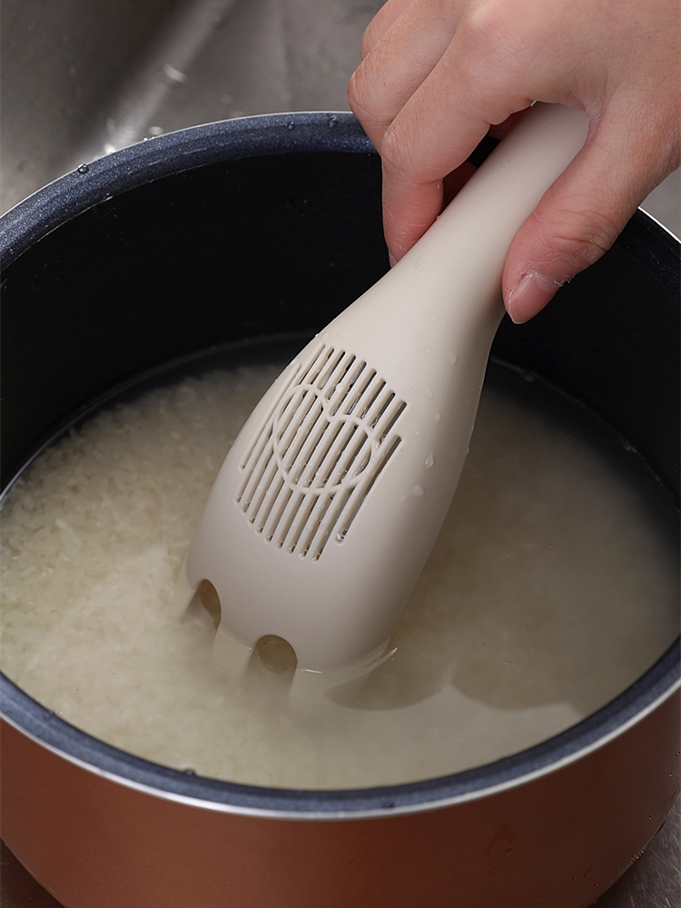 淘米勺子多用途篩米瀝水籃攪拌棒家用不凍手五穀襍糧清洗輔助工具
