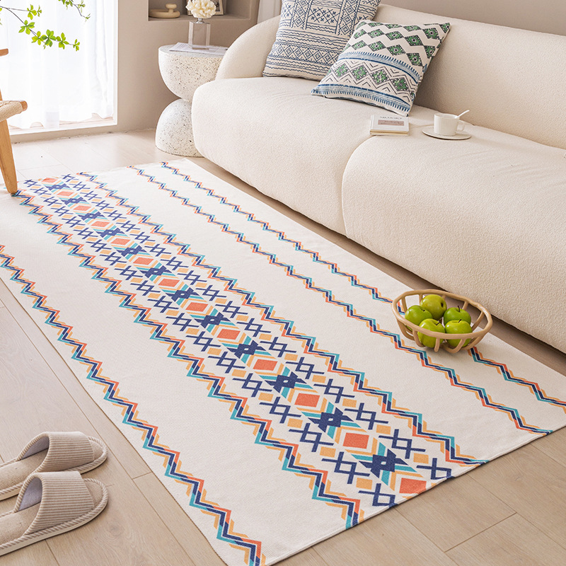 復古棉麻地毯 簡約時尚 臥室床邊墊 客廳沙發茶几腳墊
