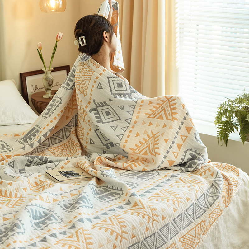 夏日清涼純棉紗布蓋毯透氣毛巾被讓你夏季也能舒適睡眠