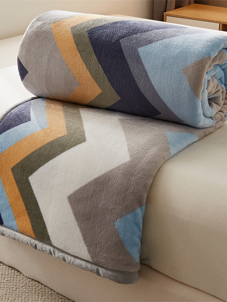 絨毯 簡約現代風格 牛奶絨珊瑚絨保暖法蘭絨蓋毯 空調房間通用