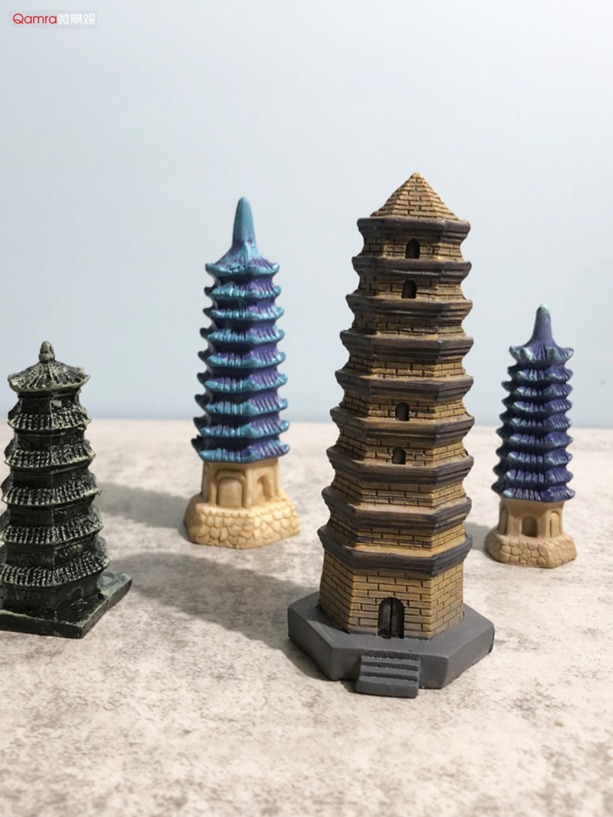 中式古典建築模型微景觀山水園林造景樹脂擺件魚缸裝飾擺件