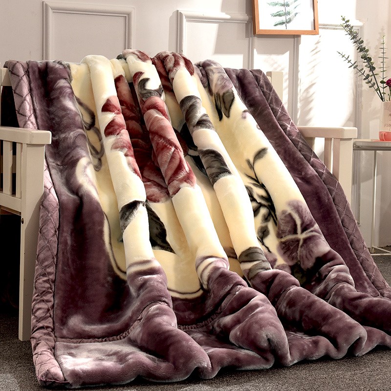 加厚雙層拉舍爾毛毯 溫暖田園風冬季絨毯
