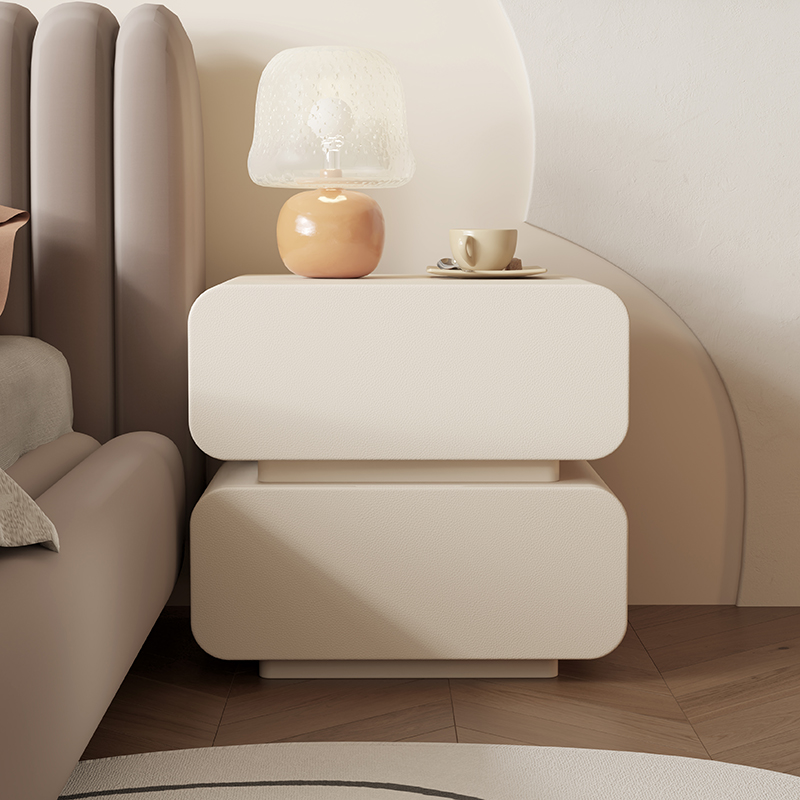 簡約現代風格實木雙層床頭櫃意式輕奢設計大尺寸儲物空間臥室小收納神器