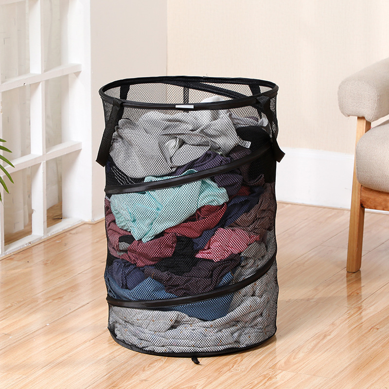 彈出式洗衣籃 網布便攜大容量收納髒衣簍