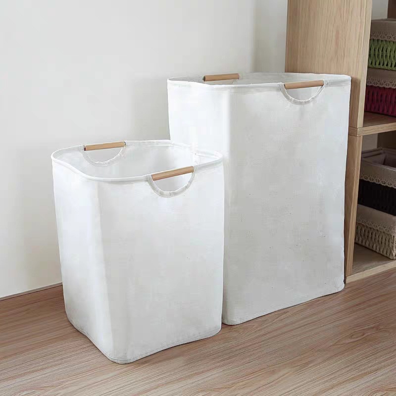 日式簡約手提髒衣籃 大容量臥室衣物收納 摺疊加厚防水