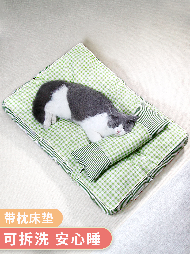 溫暖舒適貓咪專用帳篷小貓睡覺床墊寵物專用睡墊可機洗柔軟帶枕頭保暖窩